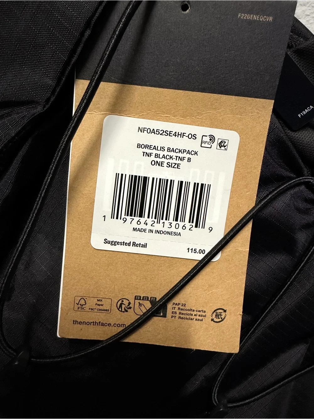 The North Face Black Men's Backpack with External Bungee